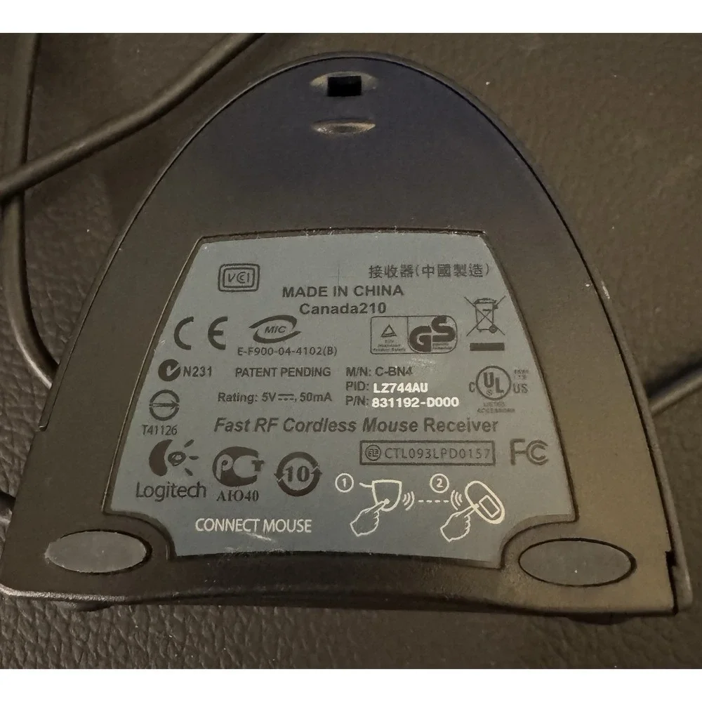 LOGITECH C-BN4 Cordless Connect Fast RF Mouse Receiver 831192-3000